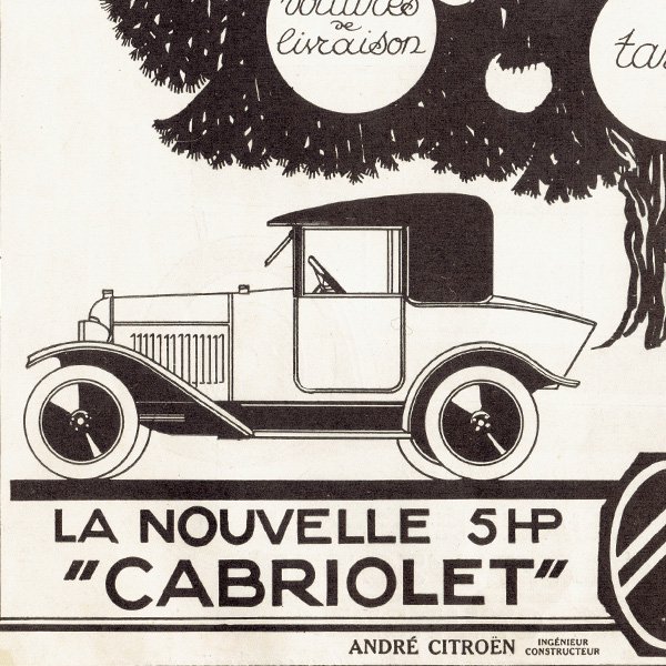 クラシックカー シトロエン（Citroën）クリスマス 1922年 / フランスの古い広告（ヴィンテージ広告） 0161