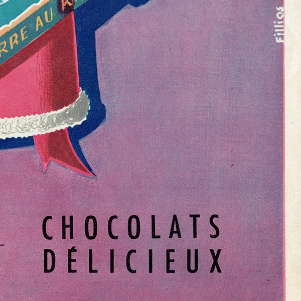 Lindt リンツ チョコレート サンタクロース フランスの古い広告