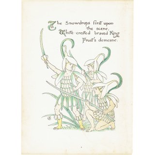 ウォルター・クレイン 「FLORA'S FEAST（フローラの饗宴）」 1889年 初版 | スノードロップ（Snowdrops）
