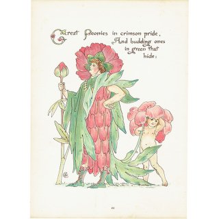ウォルター・クレイン 「FLORA'S FEAST（フローラの饗宴）」 1889年 初版 | 牡丹（Peonies）