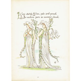 ウォルター・クレイン 「FLORA'S FEAST（フローラの饗宴）」 1889年 初版 | ユリ（Lilies）
