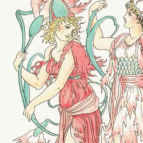 アンティーク絵画　ウォルター　クライン( クレイン) フローラの饗 ウォルター・クレイン 「FLORA'S FEAST（フローラの饗宴