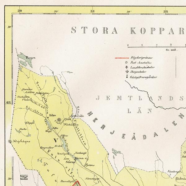 スウェーデン アンティーク マップ（地図）ストラコッパルベリ（Stora Kopparbergs）043