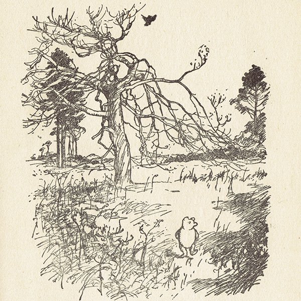 ヴィンテージプリント くまのプーさん プーさん  Winnie-the-Pooh 1942年27版より（クラシックプー CH-0069）