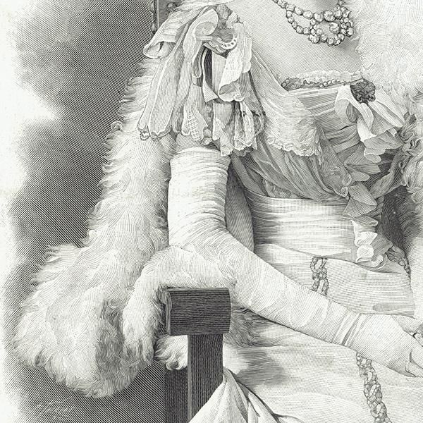 イタリア女王(王妃?) フランス アンティーク 肖像画 版画 イタリア女王(王妃?) フランス アンティーク 肖像画 版画