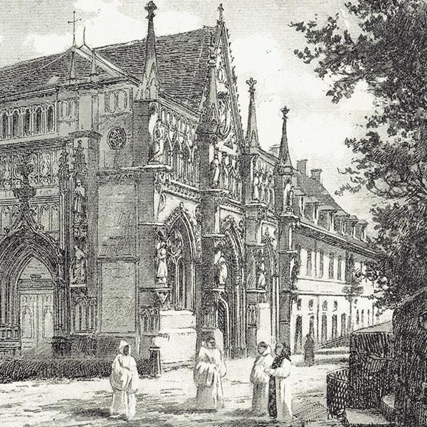 オートコンブ修道院 フランス アンティークプリント 1903年 1101