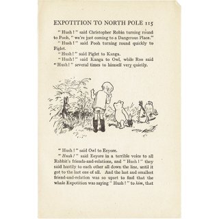 ヴィンテージプリント くまのプーさん プーさんたち と クリストファー・ロビン Winnie-the-Pooh 1942年27版より（クラシックプー CH-0077）