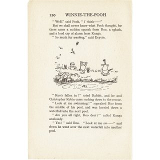 ヴィンテージプリント くまのプーさん プーさんたち と クリストファー・ロビン Winnie-the-Pooh 1942年27版より（クラシックプー CH-0078）