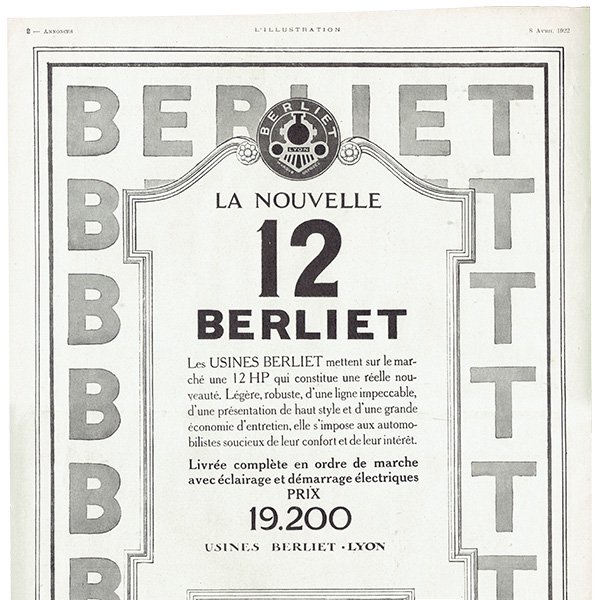 饷å BERLIETʥ٥ꥨ1922ǯ / ե󥹤θŤ֤ιʥơ 0162