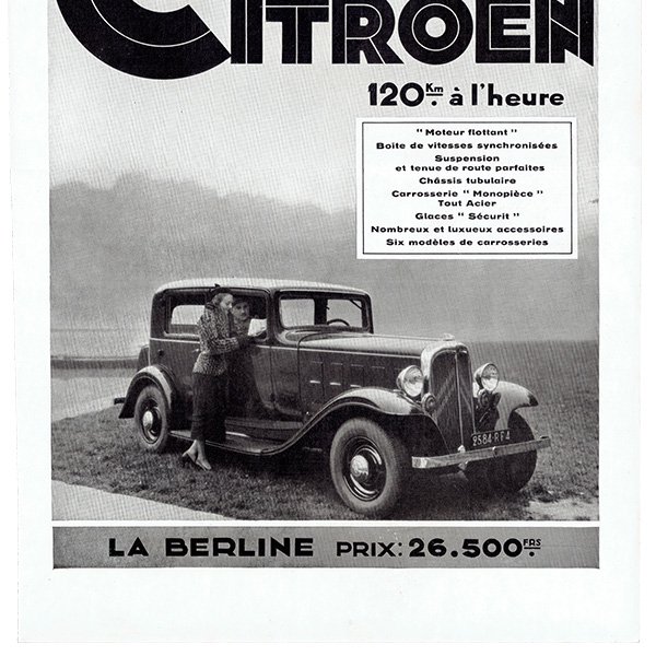 クラシックカー シトロエン（Citroën）1932年 / フランスの古い車の広告（ヴィンテージ広告） 0164