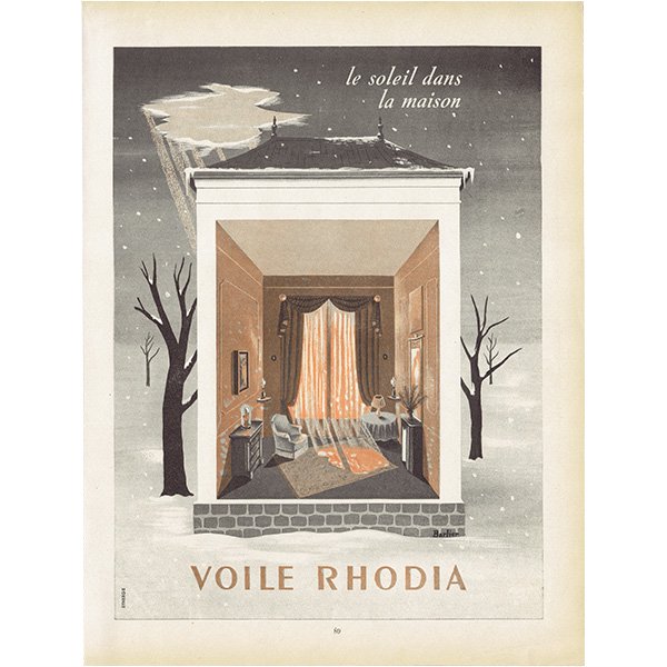 VOILE RHODIA フランスの古い広告 1950年代 (ヴィンテージプリント) 0306