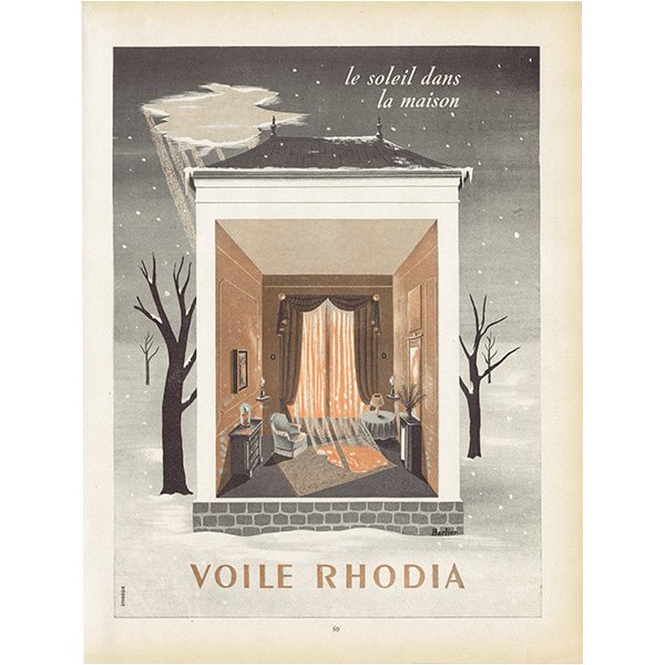 VOILE RHODIA フランスの古い広告 1950年代  (ヴィンテージプリント) 0306