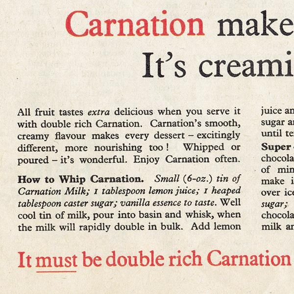 Carnation evaporated MILK ꥹθŤ 1950ǯ  (ơץ) 0307