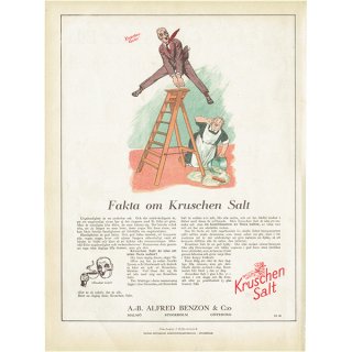 スウェーデン ヴィンテージ広告 / Kruschen salts 北欧デザイン  1924年 0308