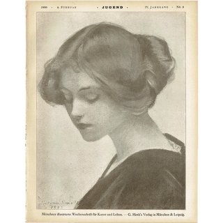 ドイツのイラスト文芸雑誌JUGEND（ユーゲント）アールヌーヴォー  1899-2-4 NR.6  0109
