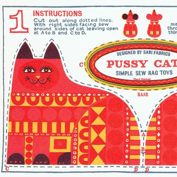 Printed Rag Toys  ͷη 1960ǯ ꥹ  | POLLYANNA  PUSSY CAT 1101