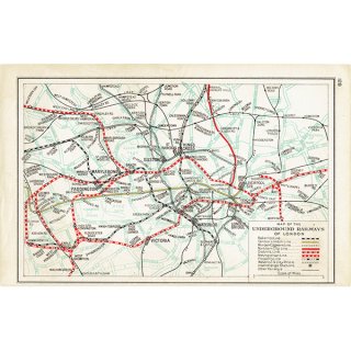 1930年代 ロンドン 地下鉄 ヴィンテージマップ（地図）UNDERGROUND RAILWAYS OF LONDON | 046