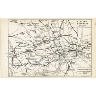 1930年代 ロンドン 電気鉄道 ヴィンテージマップ（地図）ELECTRIC RAILWAYS | 047