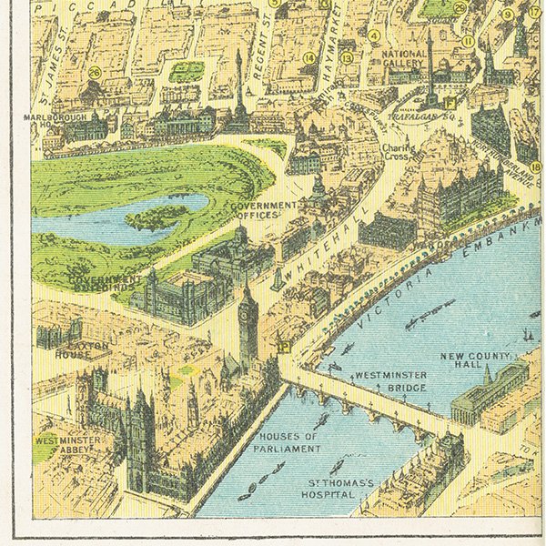1920年代 ロンドン  ヴィンテージマップ（地図）THEATRE AREA of LONDON | 048