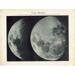 【天文学】 月 The Moon 1890年 イギリス アンティーク プリント | 0064