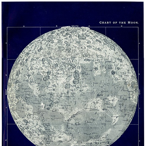 月の図    年 イギリス アンティーク プリント
