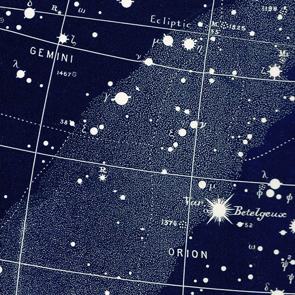 【天文学】 天体図 双子座、おうし座、オリオン座、ペルセウス座など  1890年 イギリス アンティーク プリント | 0084