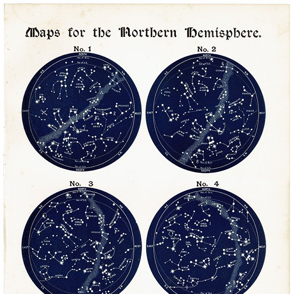 ŷʸء ŷο Ⱦ ¥ޥå Map for the Northern Hemisphere No.1No.4  1890ǯ ꥹ ƥ ץ | 0094