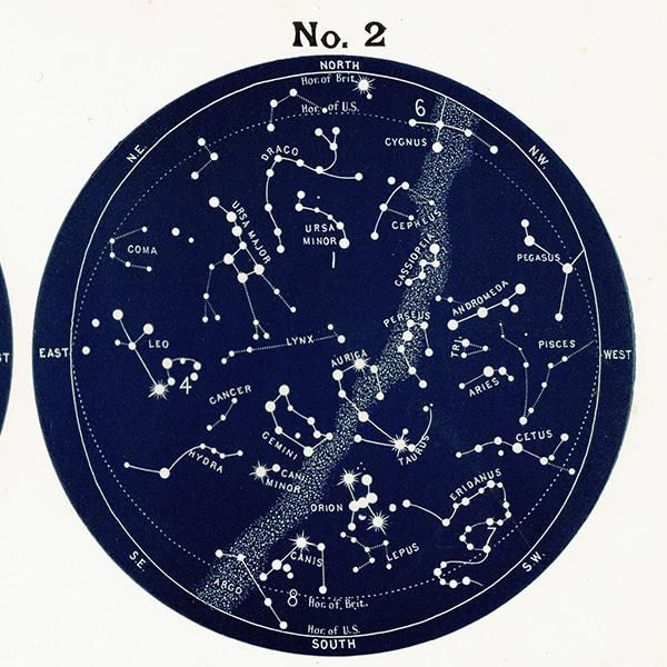天文学】 天体図 北半球 星座マップ Map for the Northern Hemisphere No.1~No.4 1890 天文学】 天体図 北半球 星座マップ Map for the Northern Hemisphere No.1~No.4 1890