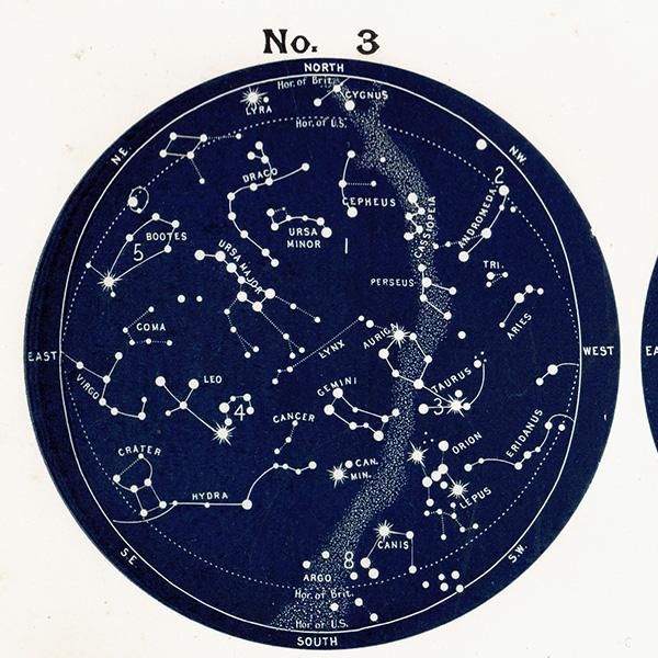 天文学】 天体図 北半球 星座マップ Map for the Northern