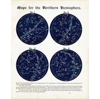 ŷʸء ŷο Ⱦ ¥ޥå Map for the Northern Hemisphere No.1No.4  1890ǯ ꥹ ƥ ץ | 0094