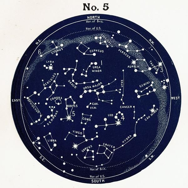 ŷʸء ŷο Ⱦ ¥ޥå Map for the Northern Hemisphere No.5No.8  1890ǯ ꥹ ƥ ץ | 0095