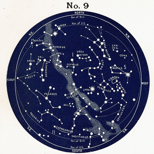 ŷʸء ŷο Ⱦ ¥ޥå Map for the Northern Hemisphere No.9No.12  1890ǯ ꥹ ƥ ץ | 0096