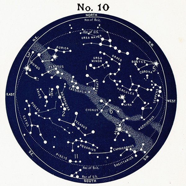 ŷʸء ŷο Ⱦ ¥ޥå Map for the Northern Hemisphere No.9No.12  1890ǯ ꥹ ƥ ץ | 0096