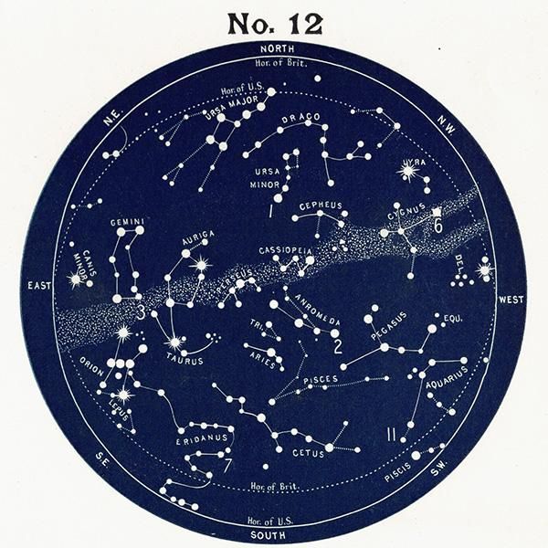 ŷʸء ŷο Ⱦ ¥ޥå Map for the Northern Hemisphere No.9No.12  1890ǯ ꥹ ƥ ץ | 0096