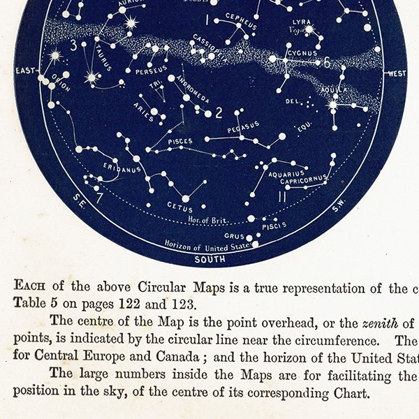 ŷʸء ŷο Ⱦ ¥ޥå Map for the Northern Hemisphere No.9No.12  1890ǯ ꥹ ƥ ץ | 0096