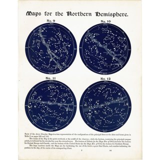 ŷʸء ŷο Ⱦ ¥ޥå Map for the Northern Hemisphere No.9No.12  1890ǯ ꥹ ƥ ץ | 0096