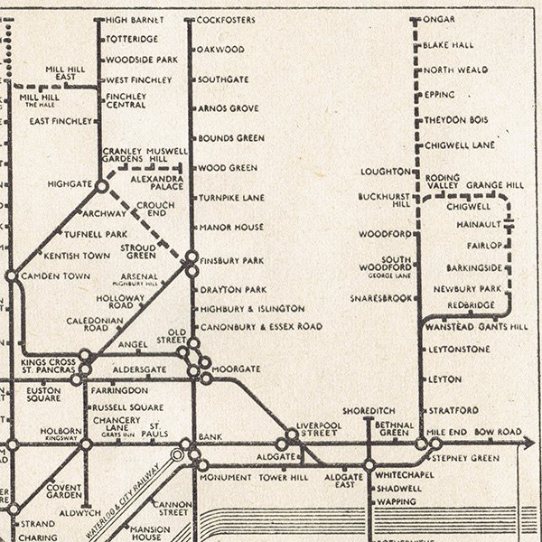 ロンドン地下鉄 / TUBE（チューブ） ヴィンテージマップ 1930年代 イギリス | 049