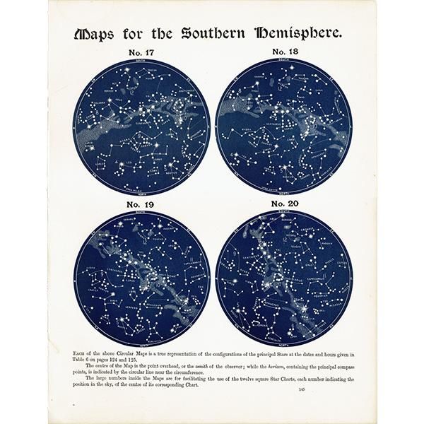 ŷʸء ŷο Ⱦ ¥ޥå Map for the Southern Hemisphere No.17No.20  1890ǯ ꥹ ƥ ץ | 0098