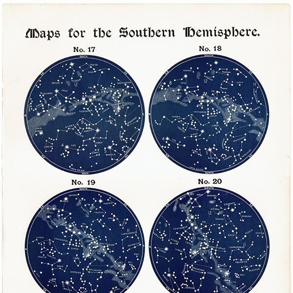 ŷʸء ŷο Ⱦ ¥ޥå Map for the Southern Hemisphere No.17No.20  1890ǯ ꥹ ƥ ץ | 0098