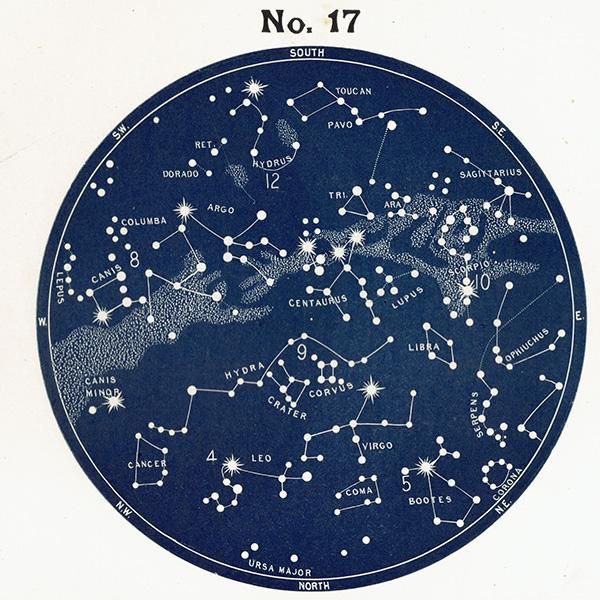 天文学】 天体図 南半球 星座マップ Map for the Southern Hemisphere No.17~No.20 1890 天文学】 天体図 南半球 星座マップ Map for the Southern Hemisphere No.17~No.20 1890