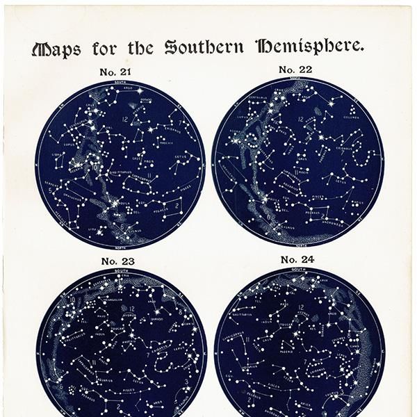 ŷʸء ŷο Ⱦ ¥ޥå Map for the Southern Hemisphere No.21No.24  1890ǯ ꥹ ƥ ץ | 0099