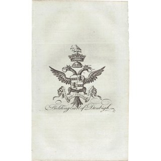 英国貴族の紋章 「Fielding Earl of Denbigh」 インダストリアル イギリス アンティーク プリント 1779年  |  1107
