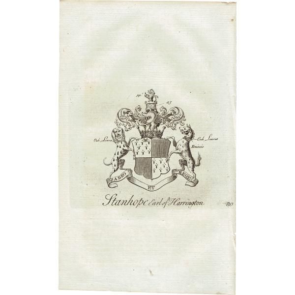 英国貴族の紋章 「Stanhope Earl of Harrington」 インダストリアル イギリス アンティーク プリント 1779年 | 1116 英国貴族の紋章 「Stanhope Earl of Harrington」 インダストリアル イギリス アンティーク プリント 1779年 | 1116