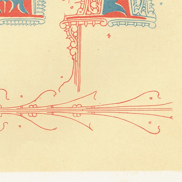 装飾写本 / アルファベット イルミネーション イギリス アンティーク 版画 リトグラフ  0171