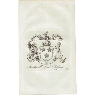 英国貴族の紋章 「Southwell Lord Clifford」 インダストリアル イギリス アンティーク プリント 1779年  |  1128