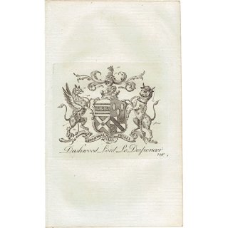 英国貴族の紋章 「Dashwood Lord Le Despencer」 インダストリアル イギリス アンティーク プリント 1779年  |  1130