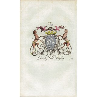 英国貴族の紋章 「Digby Lord Digby（ディグビー男爵）」 インダストリアル イギリス アンティーク プリント 1779年  |  1147