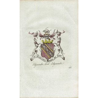 英国貴族の紋章 「Edgcumbe Lord Edgcumbe」 インダストリアル イギリス アンティーク プリント 1779年  |  1155