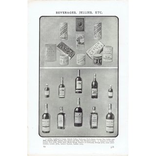 ミセスビートンの家政読本（The Book of Household Management）飲み物やゼリーなど 1906年 イギリスアンティークプリント  0037