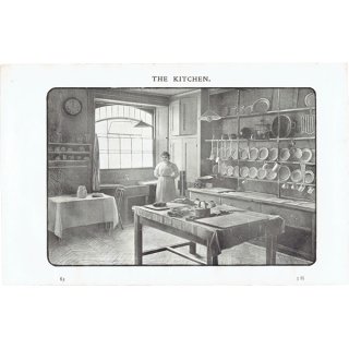 ミセスビートンの家政読本 キッチン 1906年 イギリスアンティークプリント 0052
